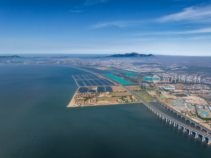 俯瞰大连金州区临空经济区渤海大道