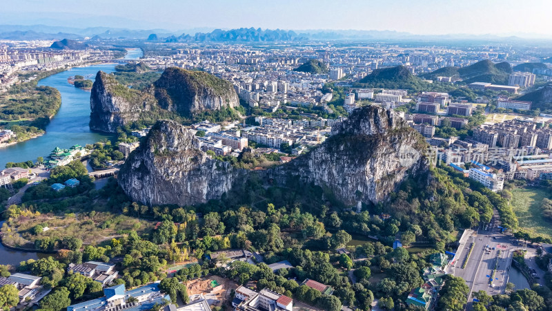 桂林南溪山4A景区航拍图