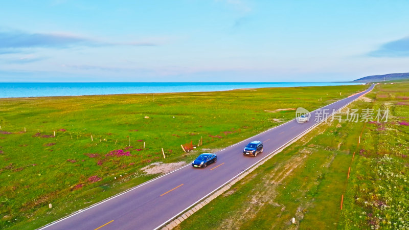 青海湖环湖公路航拍