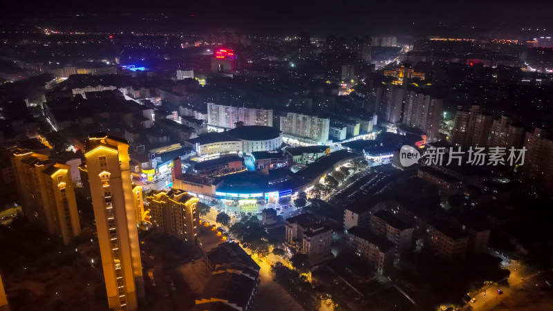 江西樟树城市夜景灯光航拍