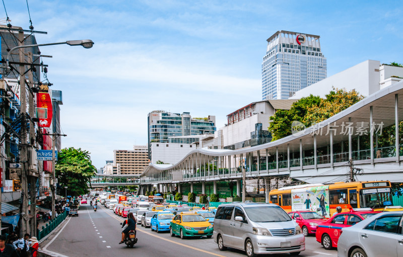 泰国曼谷市中心siam区的城市风光