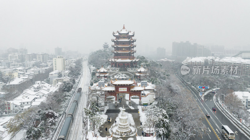 武汉黄鹤楼冬季雪景