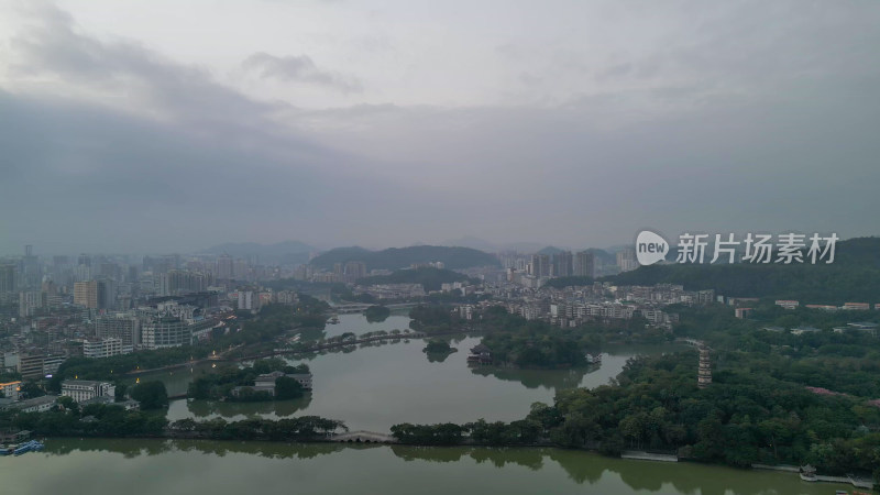 航拍广东惠州西湖景区