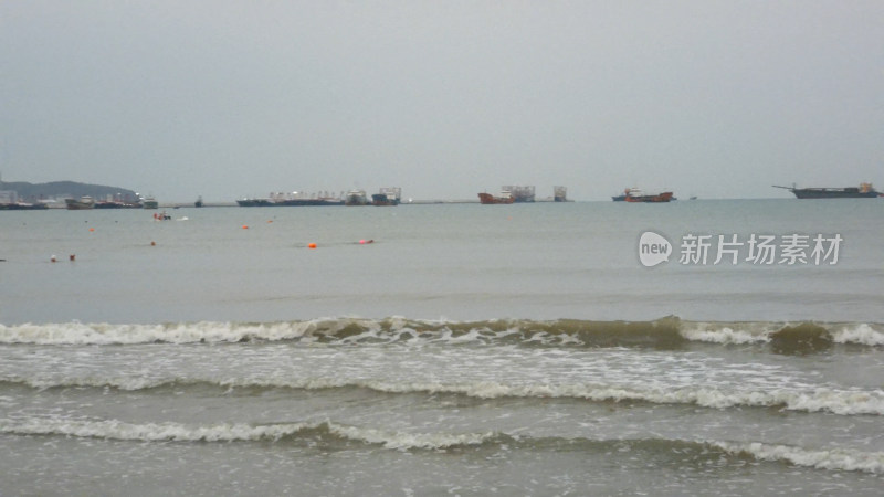 海浪海滩自然风景