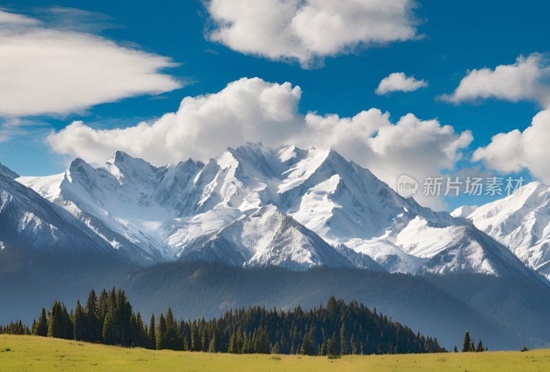 雪山高原草原森林风景