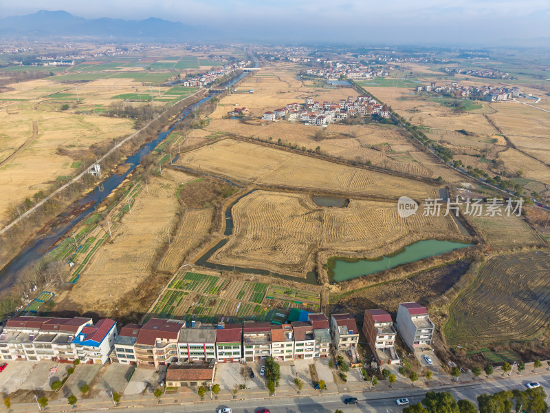 乡村田园风光航拍全景