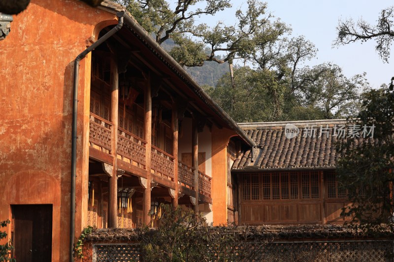国清寺传统中式古建筑外观