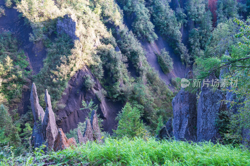 长白山大峡谷景区内的怪石