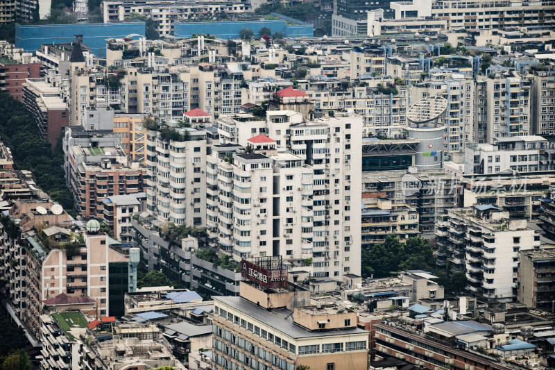 俯瞰成都地标太古里的全景图