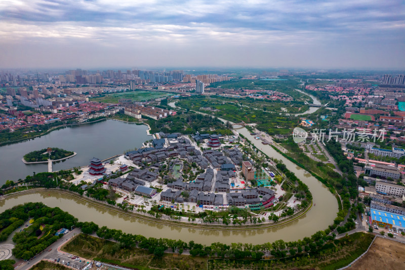 河北沧州城市风光航拍摄影图