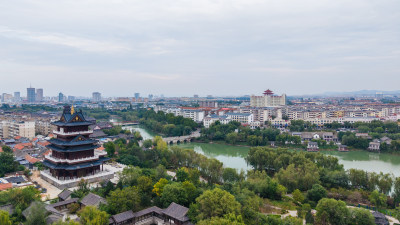 航拍青州城市风光