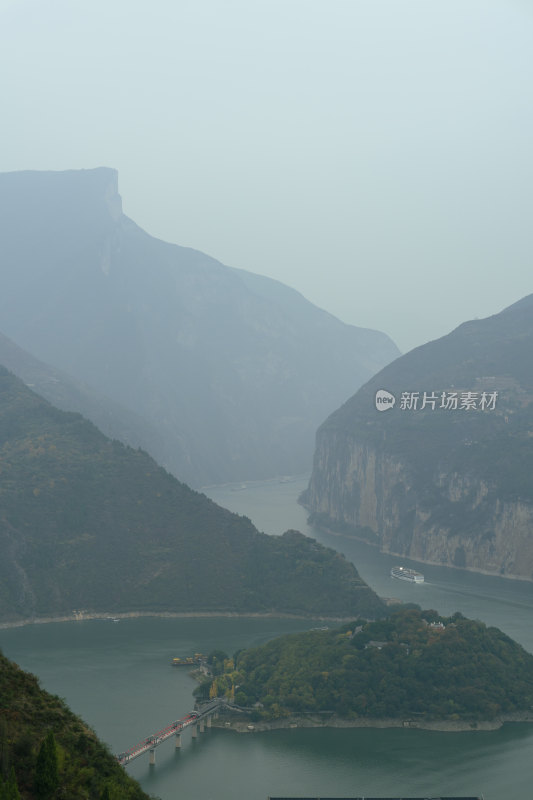 长江三峡奉节白帝城瞿塘峡山水风光