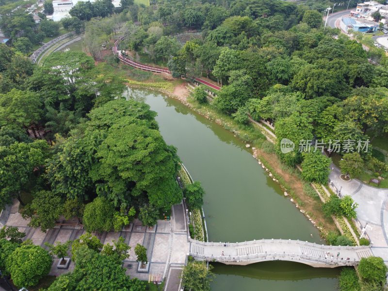 航拍广东省东莞市清溪镇城市风光