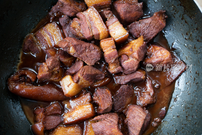 中国传统菜系红烧肉特写