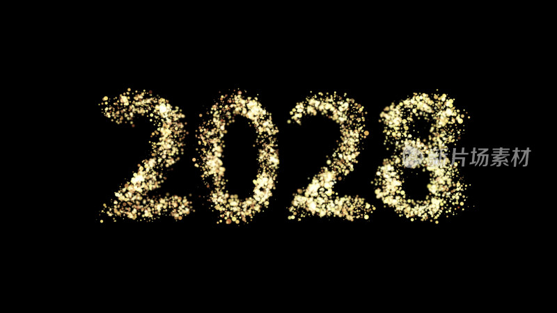 2028金色粒子特效新年