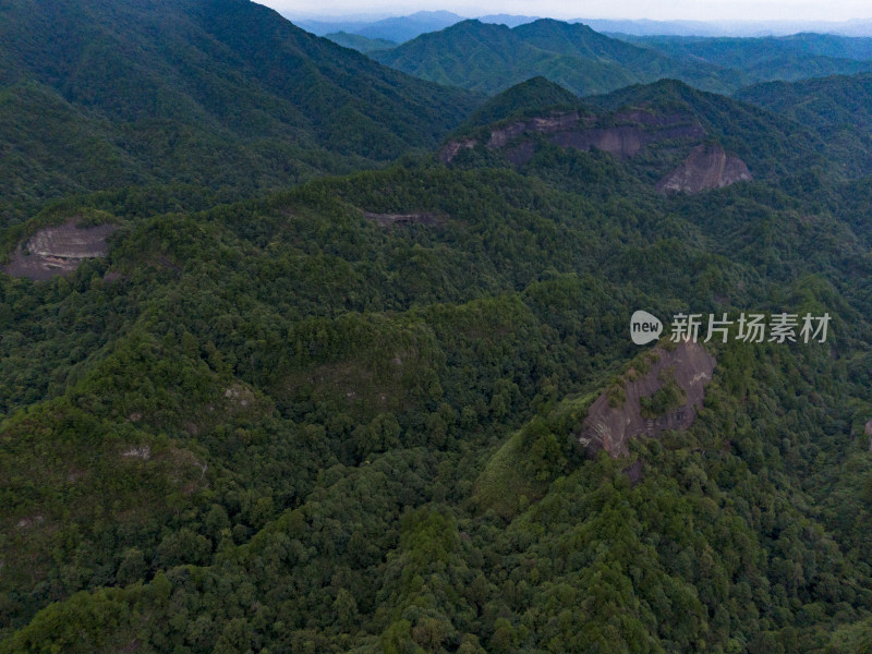 湖南通道丹霞地貌万佛山航拍摄影图