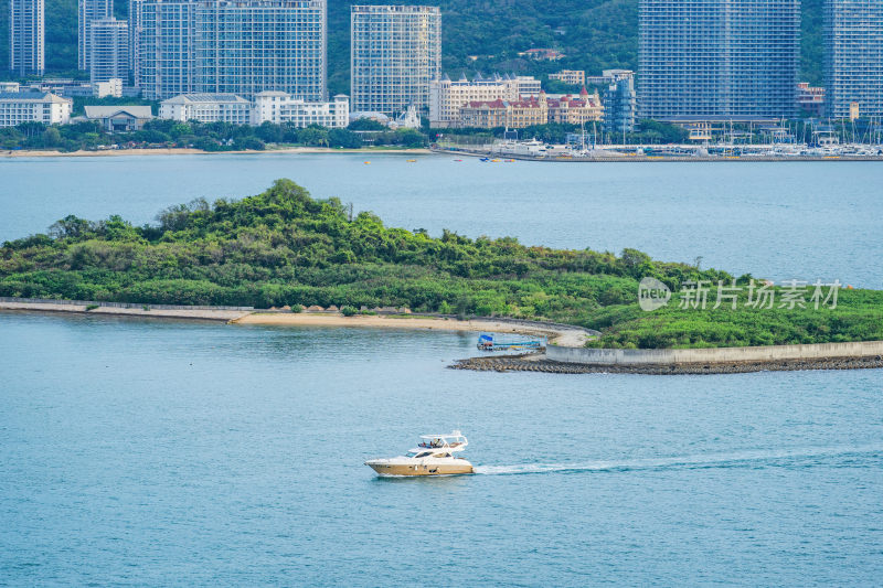 海南省三亚市天涯区三亚湾沿海风光航拍