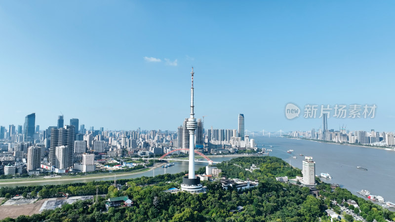 武汉市风光航拍城市建筑长江两岸风景