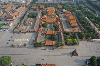 航拍内蒙古呼和浩特玉泉区大召寺