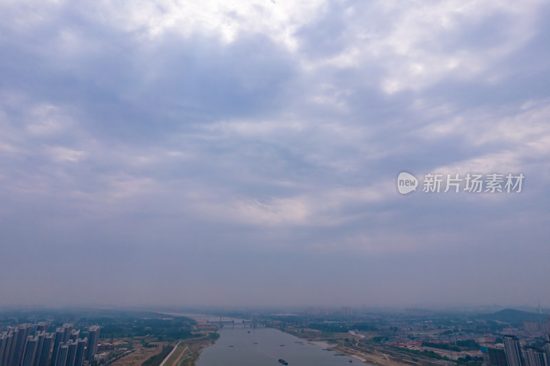 安徽蚌埠城市风光淮河广场航拍图