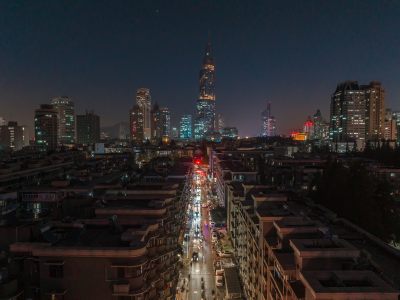 南京城市天际线夜景