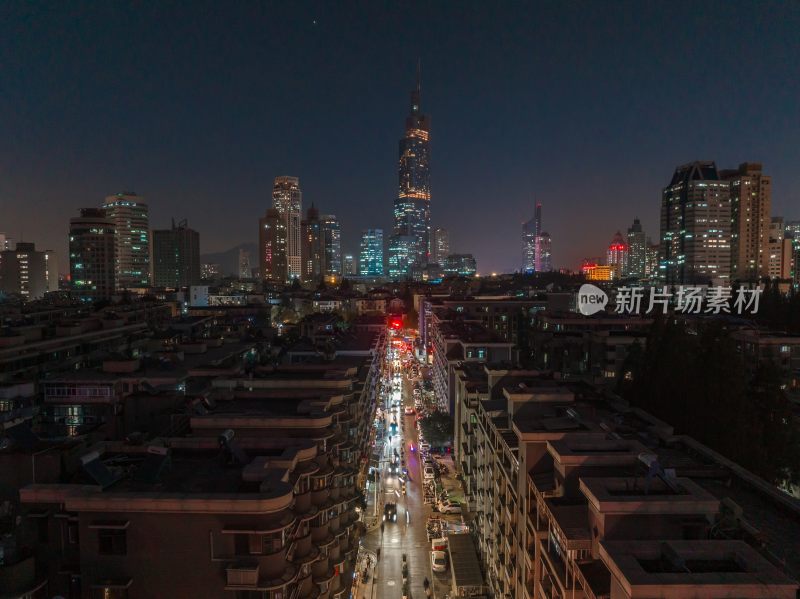 南京城市天际线夜景