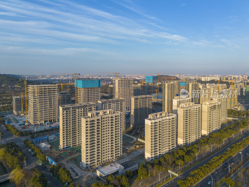 航拍建设中的苏州高新区大阳山板块