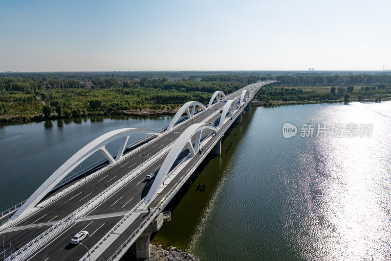 北京厂通路潮白河大桥航拍全景