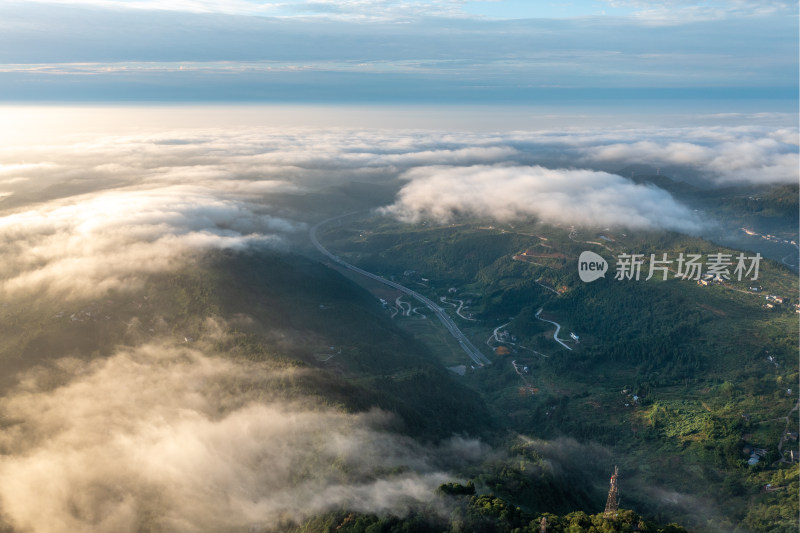 成都龙泉山日出云海航拍