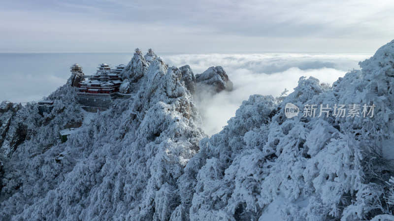 洛阳老君山大雪云海航拍