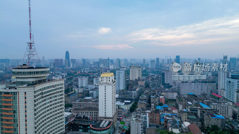 航拍江西南昌城市风光南昌大景