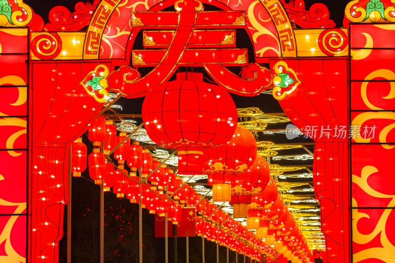 春节元宵节灯会喜庆大红灯笼背景中国红