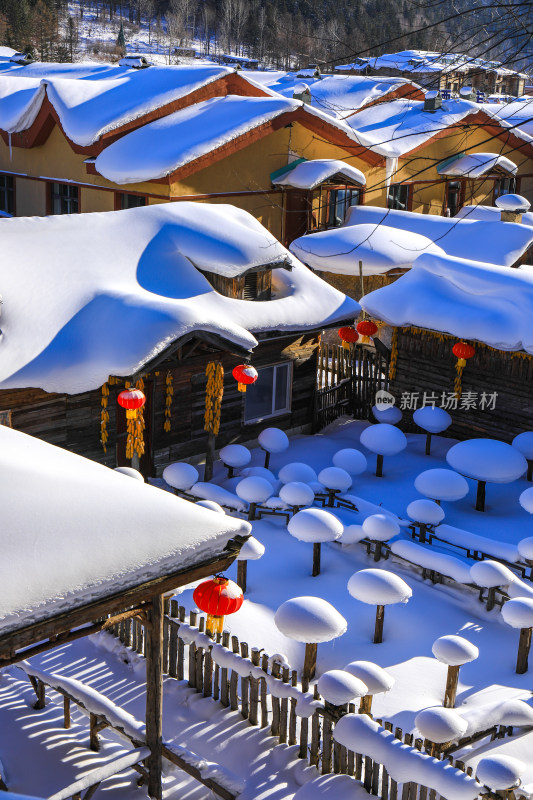 冬季东北雪乡村庄