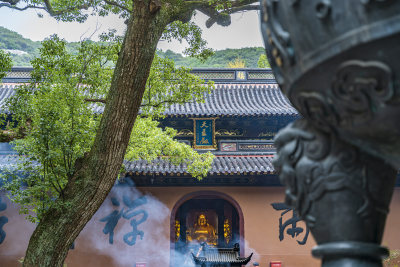 浙江普陀山法雨寺禅院建筑风光