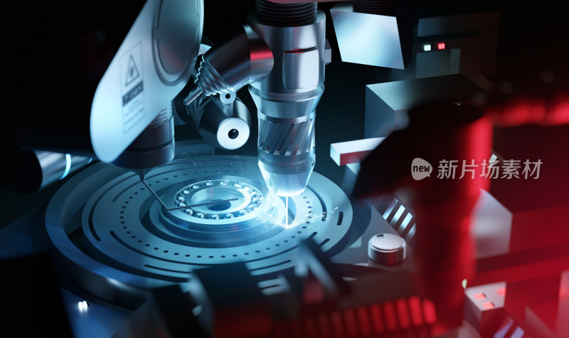 机械臂进行精密加工操作