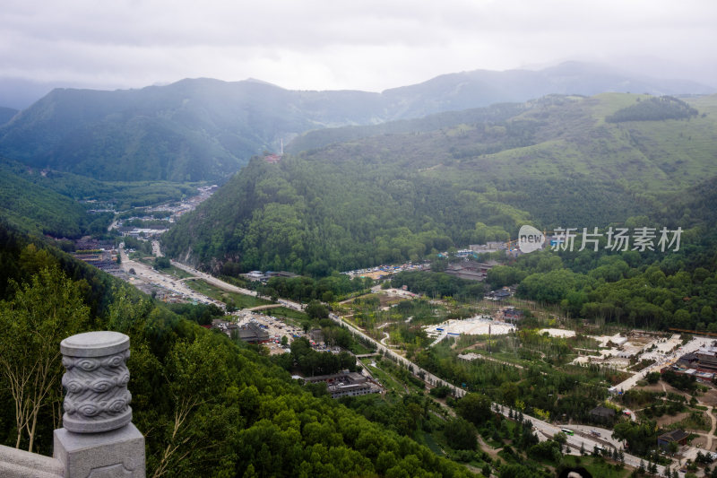 五台山台怀镇鸟瞰风景