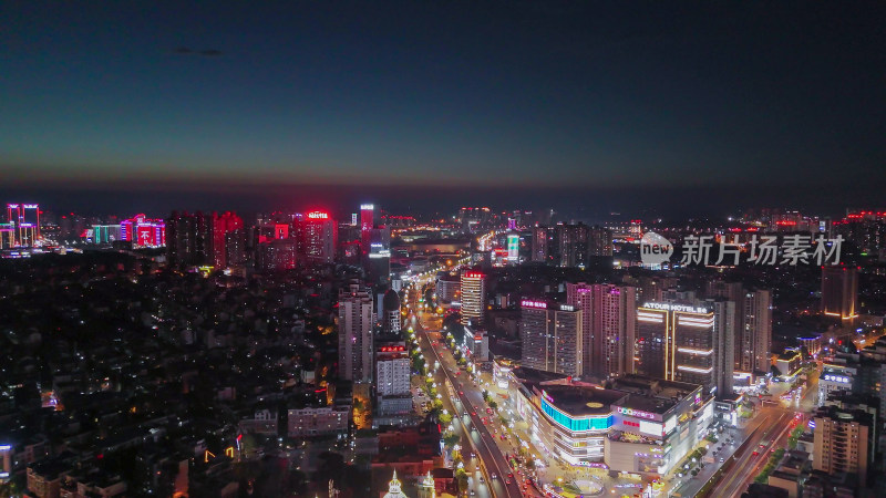 航拍四川泸州夜景泸州城市建设