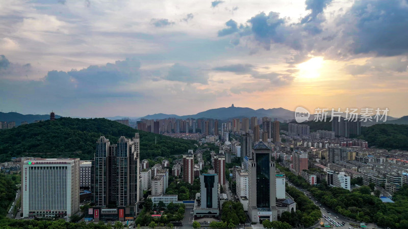 湖北黄石城市风光地标建筑航拍图