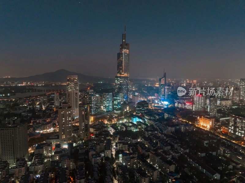 南京城市天际线夜景