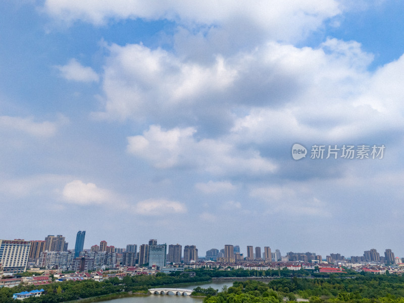 眉山远景楼天空风景航拍图