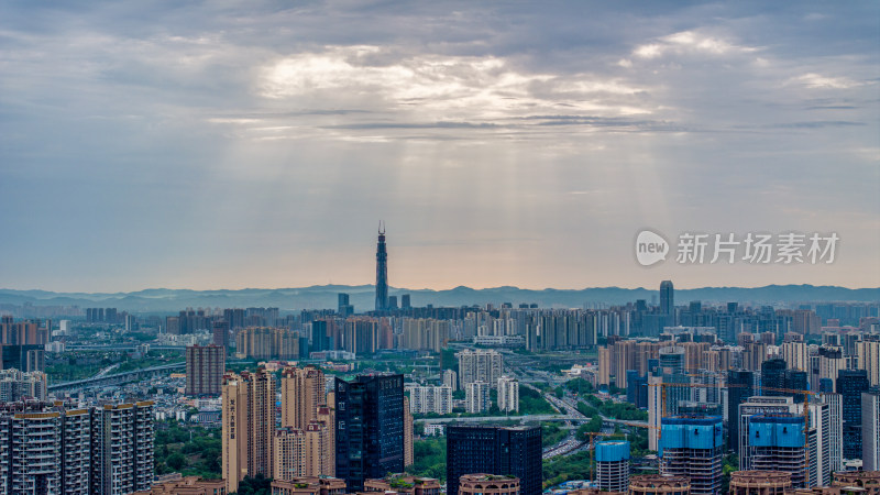 成都最高楼与城市住房航拍