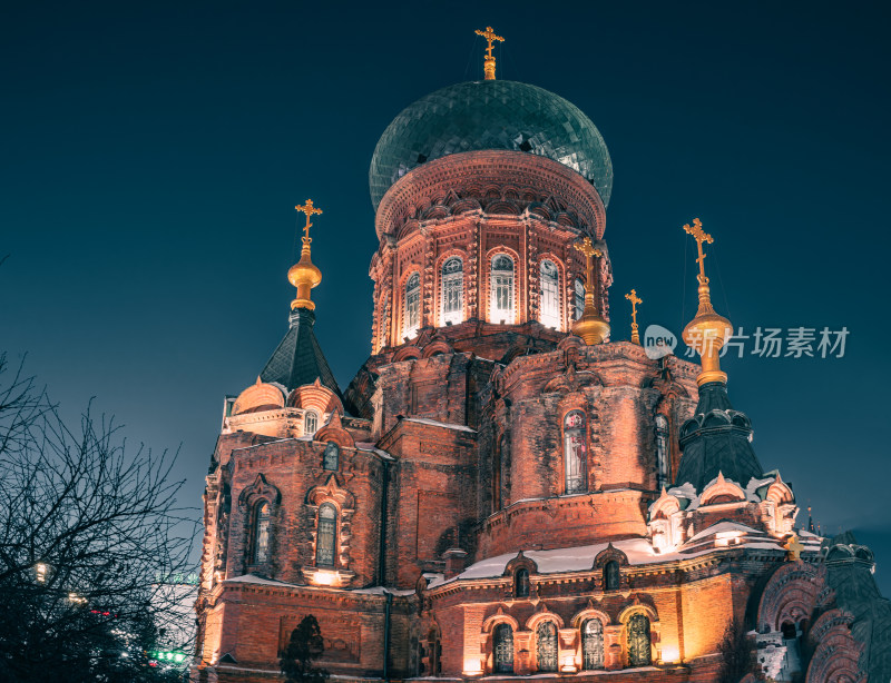 哈尔滨索菲亚大教堂夜景