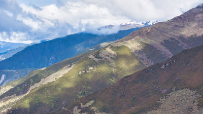 四川阿坝四姑娘山附近山区航拍