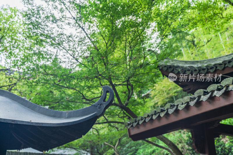 杭州飞来峰韬光寺古建筑风景