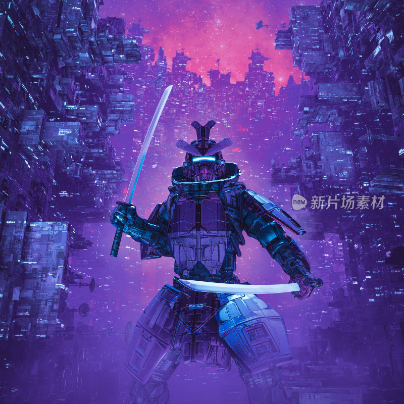 赛博朋克风格机械武士