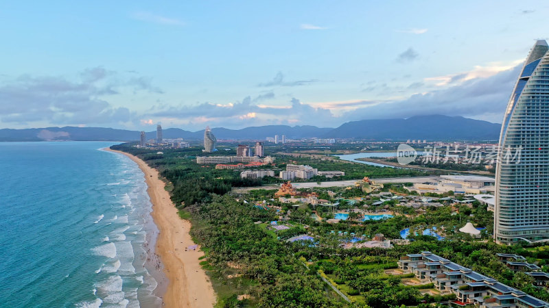 海南三亚海岸线航拍