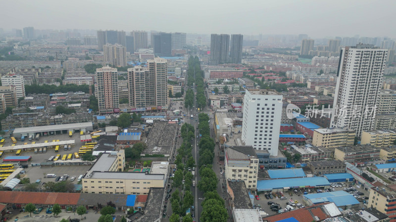 航拍山东济宁城市风光