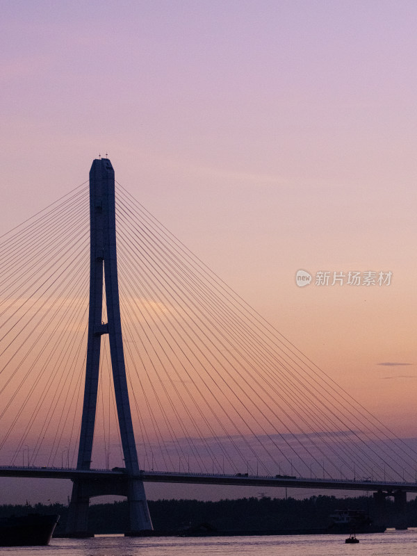 南京鱼嘴湿地夕阳日落景色