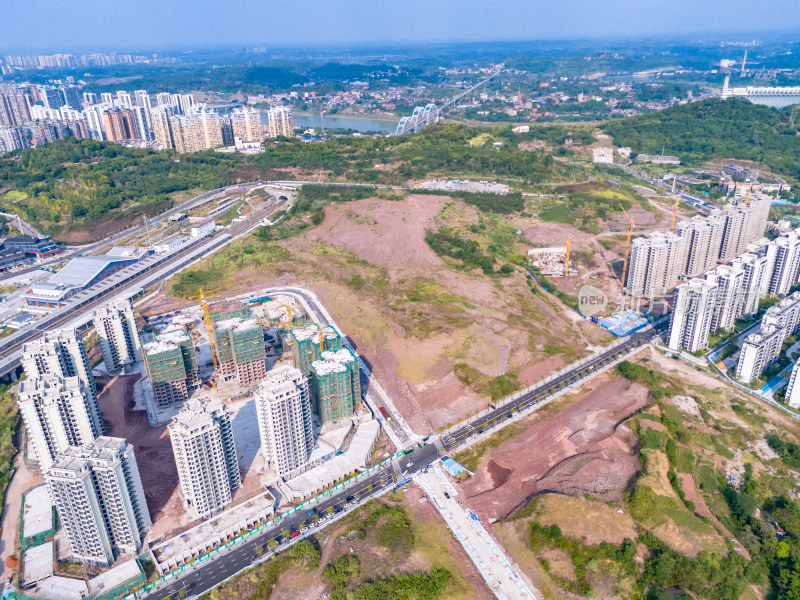 四川内江城市建设航拍图