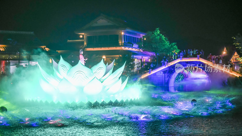 无锡拈花湾禅意小镇夜景